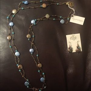 Long necklace and earring set
